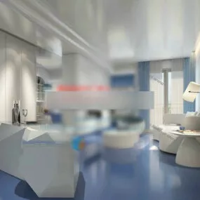 Modern Study Room Decor Interior 3d model