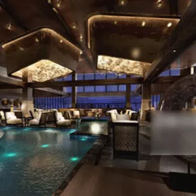 Ceiling Lighting Restaurant Interior 3d model