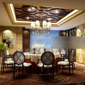 Hotel Room Retro Style Interior 3d model