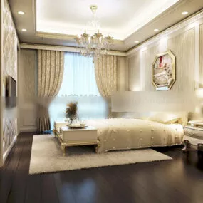 Villa Modern Bedroom Interior 3d model