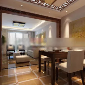 Home Dinning Room Modern Interior 3d model