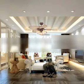 Living Room Modern Design Interior V1 3d model