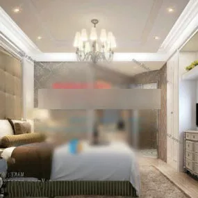 Female Design Bedroom Interior 3d model