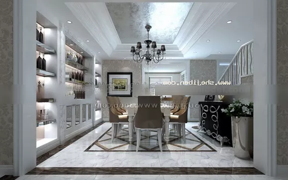 White Marble Restaurant Design Interior 3d model White Marble Restaurant Design Interior 3d model