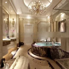 Vintage Bathroom Design Interior 3d model
