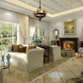 Modern Design Of Living Room Interior 3d model
