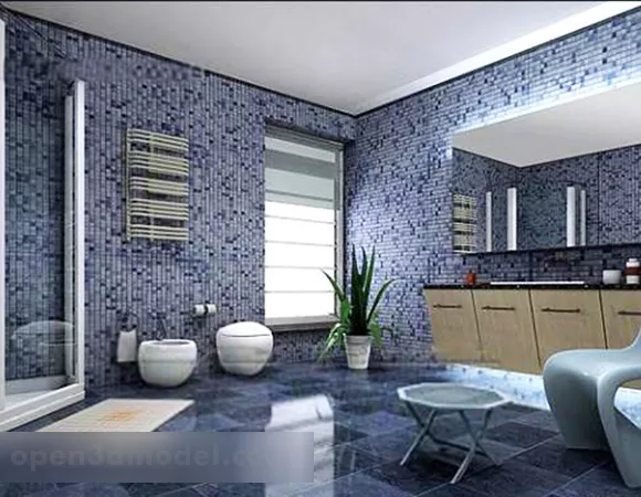 Mosaic Bathroom Design Interior 3d model Mosaic Bathroom Design Interior 3d model