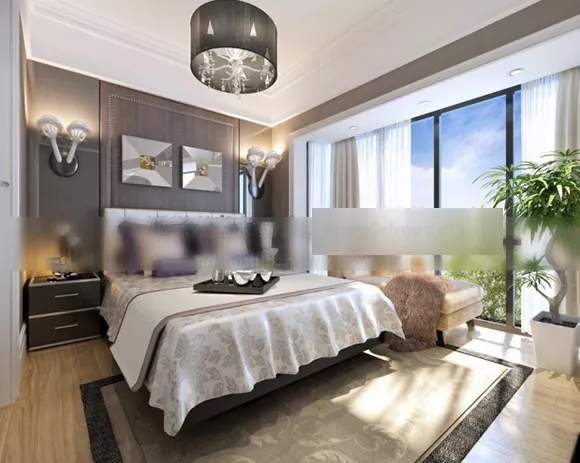 Big Windows Bedroom Design Interior 3d model Big Windows Bedroom Design Interior 3d model