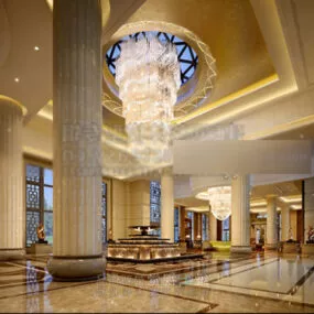 Commercial Center Hall Design Interior 3d model