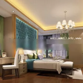 Rural Style Bedroom Design Interior 3d model