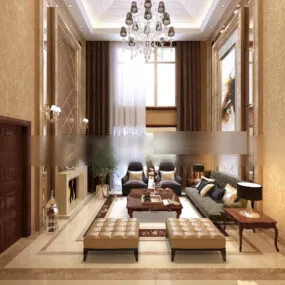 Villa Living Room Design Interior 3d model