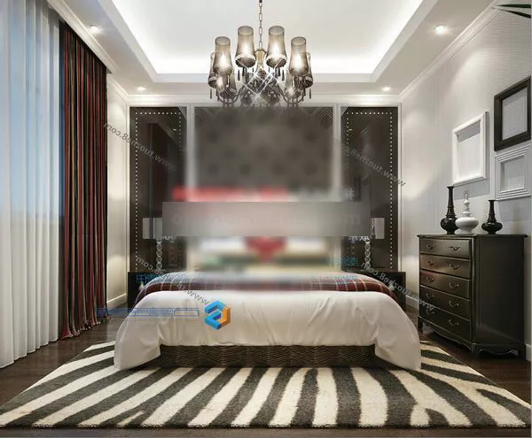 East Asian Bedroom Design Interior 3d model East Asian Bedroom Design Interior 3d model