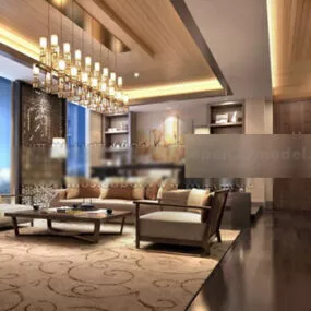 Western Style Living Room Design Interior 3d model