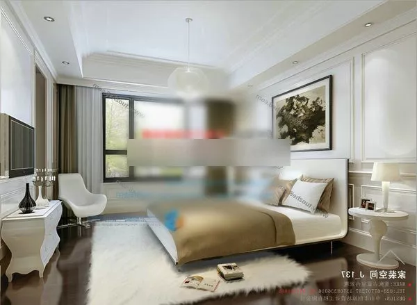Transitional Bedroom Design Interior 3d model Transitional Bedroom Design Interior 3d model