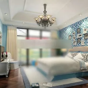 Bedroom Chandelier Design Interior 3d model