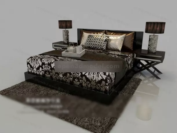 Furniture Double Bed Design 3d model Furniture Double Bed Design 3d model
