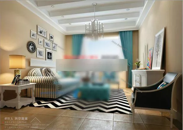 Transitional Living Room Design Interior 3d model Transitional Living Room Design Interior 3d model