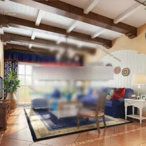 Country House Living Room Interior 3d model