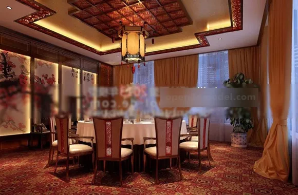 Chinese Private Room Ceiling Design Interior 3d model Chinese Private Room Ceiling Design Interior 3d model