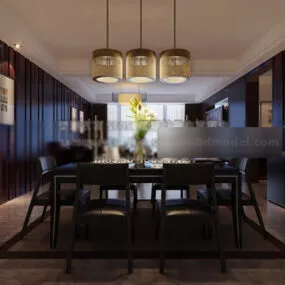 Modern Dinning Room Design Interior 3d model