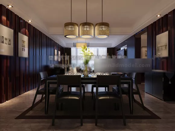 Modern Dinning Room Design Interior 3d model Modern Dinning Room Design Interior 3d model