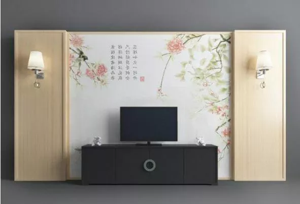 New Chinese Style Tv Wall Interior 3d model New Chinese Style Tv Wall Interior 3d model