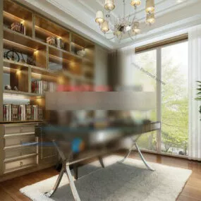 Modern Study Room Design Interior 3d model