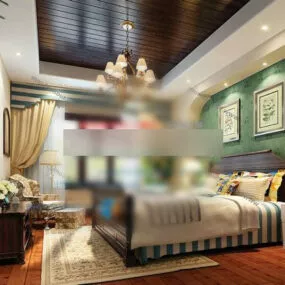 Transitional Bedroom Design Interior V1 3d model