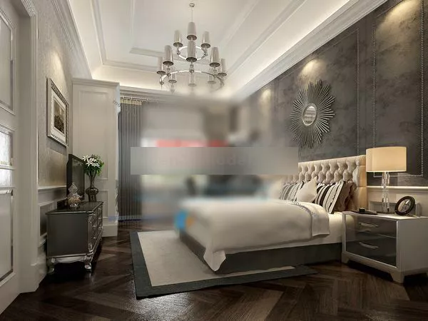 European Bed Style Bedroom Interior 3d model European Bed Style Bedroom Interior 3d model