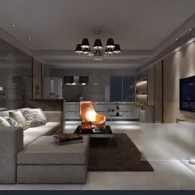 Home Living Room Design V2 Interior 3d model