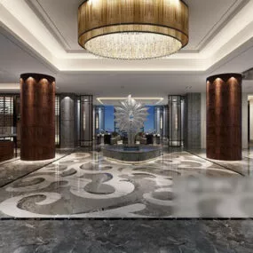 Commercial Center Hall Lobby Interior 3d model