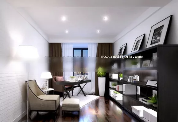 Modern Study Room Home Design Interior 3d model Modern Study Room Home Design Interior 3d model