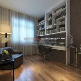 Modern Study Room Design V1 Interior 3d model