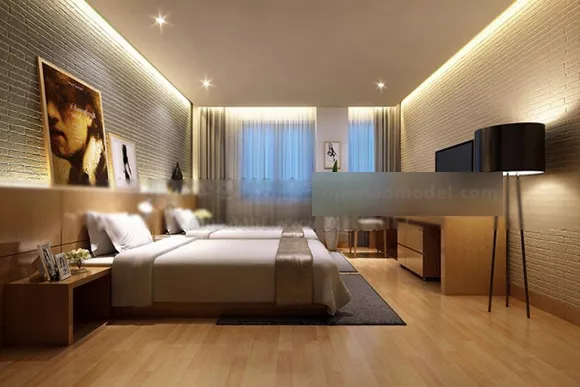 Hotel Standard Room Design Interior 3d model Hotel Standard Room Design Interior 3d model