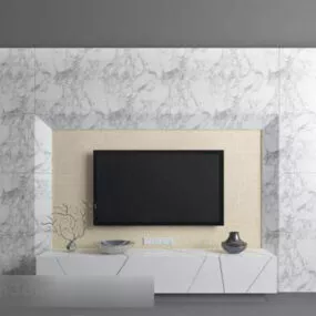 Modern Minimalist Tv Wall V1 3d model
