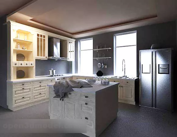 Modern Western Kitchen Interior 3d model Modern Western Kitchen Interior 3d model
