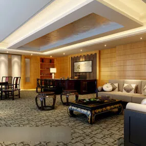 Chinese Furniture Living Room Interior 3d model