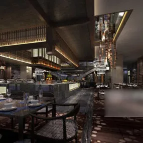 Cafeteria Interior 3d model