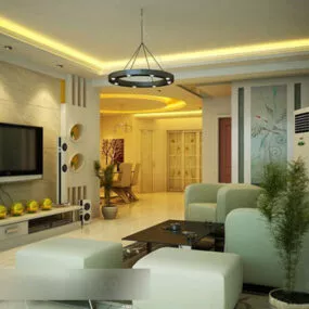 Full Set Modern Living Room Interior 3d model