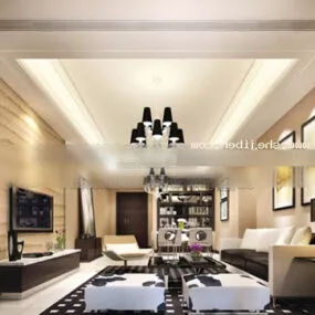 Living Room Modern Design For Home Interior 3d model