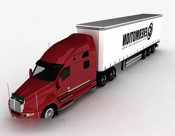 Red Truck 3d model Red Truck 3d model