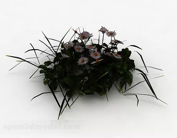 White Flowers Garden Decoration 3d model White Flowers Garden Decoration 3d model