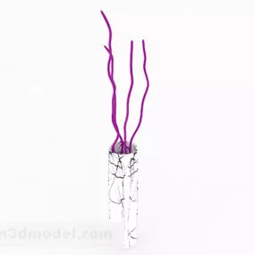Glass Vase Color Branches 3d model