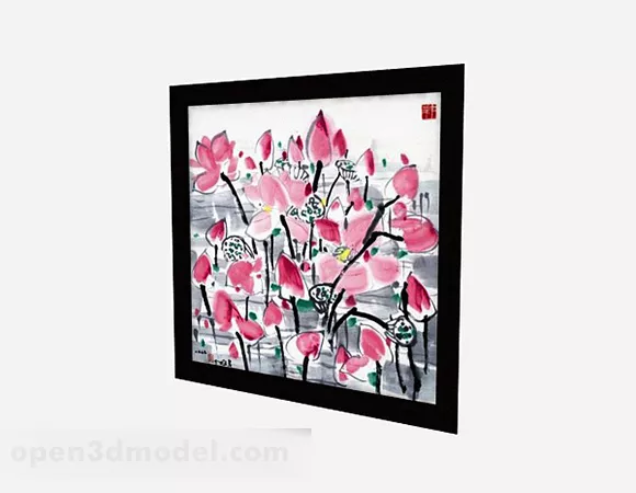 Chinese Modern Frameless Painting 3d model