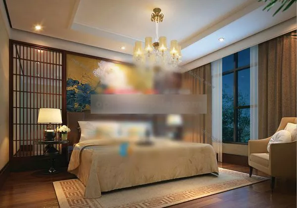 Chinese Style Bedroom With Chandelier Interior 3d model Chinese Style Bedroom With Chandelier Interior 3d model