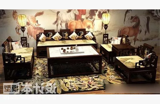 Table And Chair Combination With Carpet Interior 3d model Table And Chair Combination With Carpet Interior 3d model