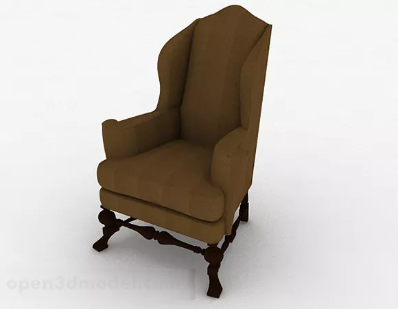 European Brown Fabric Chair 3d model European Brown Fabric Chair 3d model