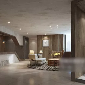 Modern Hotel Contemporary Interior 3d model