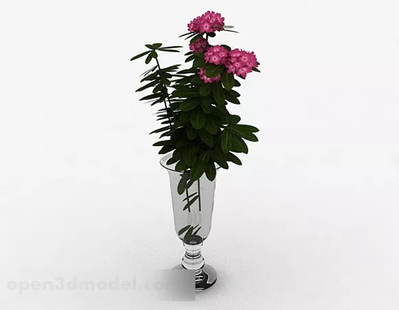 Wide Mouth Glass Flower Vase 3d model Wide Mouth Glass Flower Vase 3d model