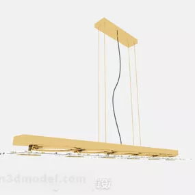 Golden Metal Chandelier V1 3d model